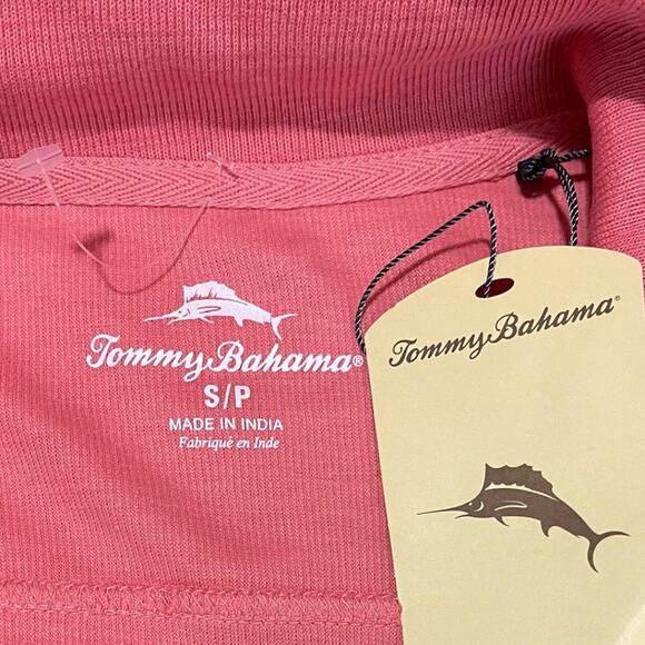 Tommy Bahama Men Quarter Zip Pullover Candy Rose Sweatshirt Size Small New - Picture 7 of 9